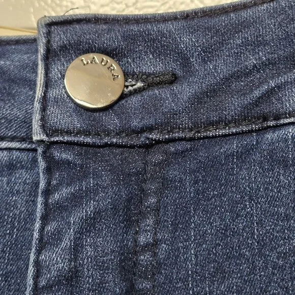 Women’s Straight Leg Dark Blue Jeans with Stud Embellishment - Picture 6 of 15